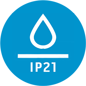 Dank Tropfwasserschutz IP 21 auch in Bad und Waschküche einsetzbar!
